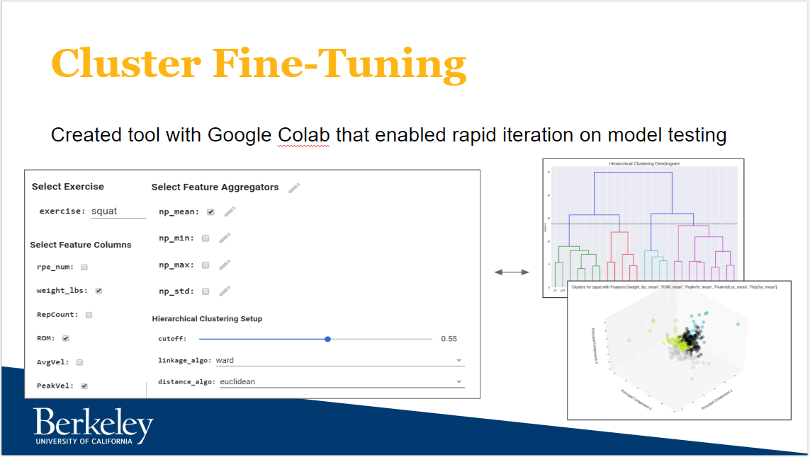 Figure 1: The Cluster Fine-Tuning tool created for feature engineering in Google Colab