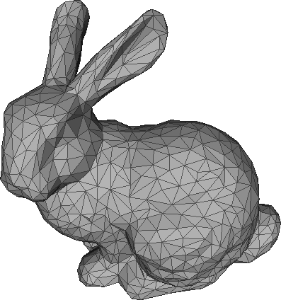 Cute example of a triangular mesh also known as a wireframe [src]